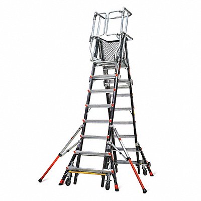 LITTLE GIANT 18515240 Adjustable Cage Platform Lddr 14ft Fiberglasss 375lb