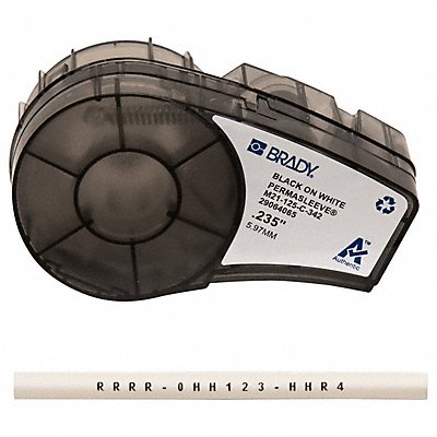 BRADY M21125C342 Label Cartridge Black/White 1/8 in W