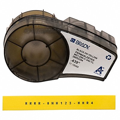 BRADY M21250C342YL Wire Marking Sleeves Black/Yellow