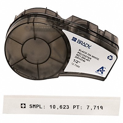 BRADY M21500461 Label Cartridge Blck/Wht 1/2 in W