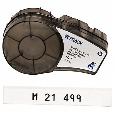 BRADY M21500499 Label Cartridge Black/White 1/2 in W