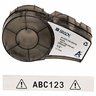 BRADY M21500595WT E7624 Label Cartridge Black/White 1/2 in W