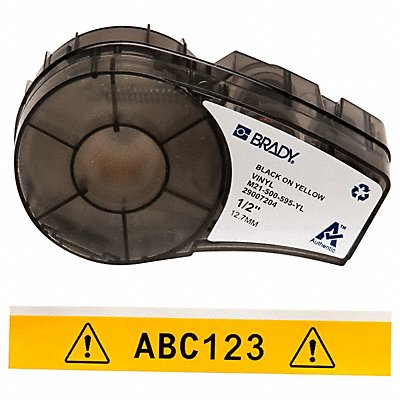 BRADY M21500595YL E7624 Label Cartridge Black/Yellow 1/2 in W