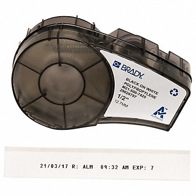 BRADY M215007425 Label Black/White Blank Polypropylene