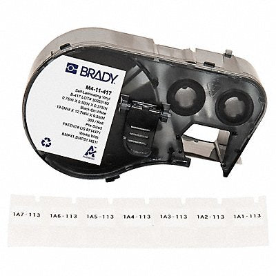 BRADY M411427 Precut Label Roll Cartridge Clear/White