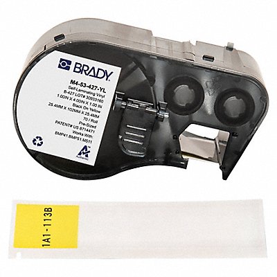 BRADY M453427YL Precut Label Roll Cartridge Clear/Yellow