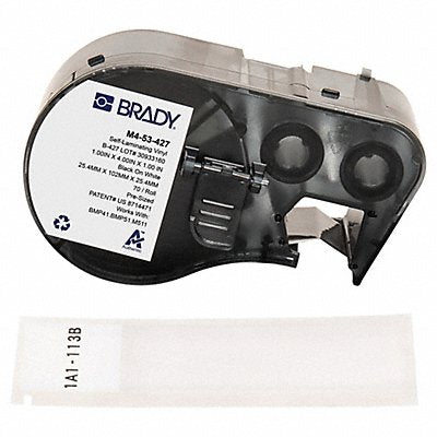 BRADY M453427 Precut Label Roll Cartridge Clear/White