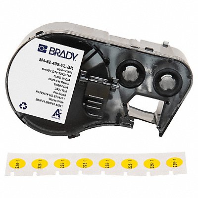 BRADY M482499YLBK Precut Label Cartridge Yellow Matte