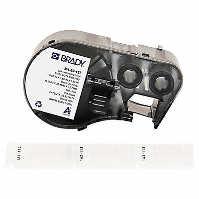 BRADY M489427 Precut Label Roll Cartridge Clear/White