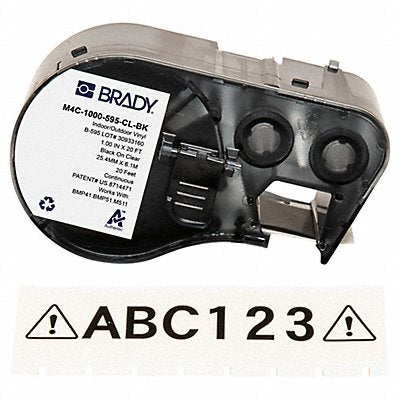 BRADY M4C1000595CLBK Continuous Label Cartridge Black/Clear