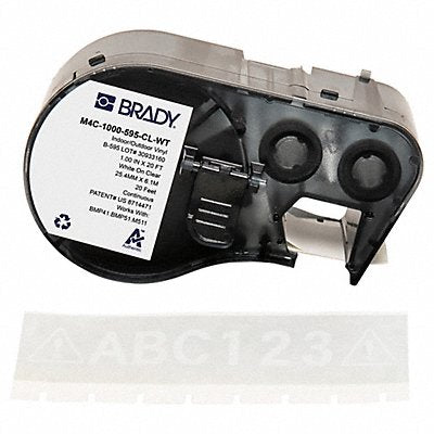 BRADY M4C1000595CLWT Continuous Label Cartridge Clear/White
