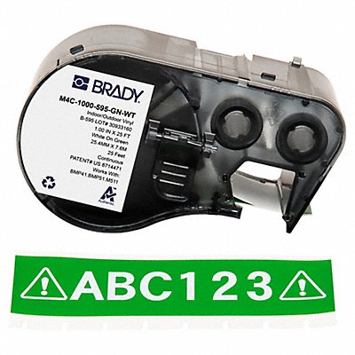 BRADY M4C1000595GNWT Continuous Label Cartridge Green/White
