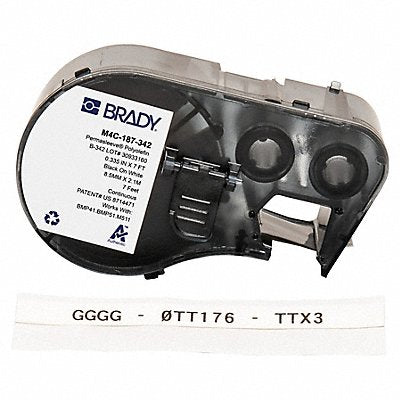 BRADY M4C187342 Wire and Cable Label White Matte Finish