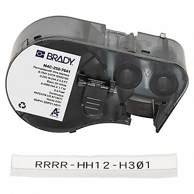 BRADY M4C2507641 Precut Label Cartridge Matte 7/16 in H