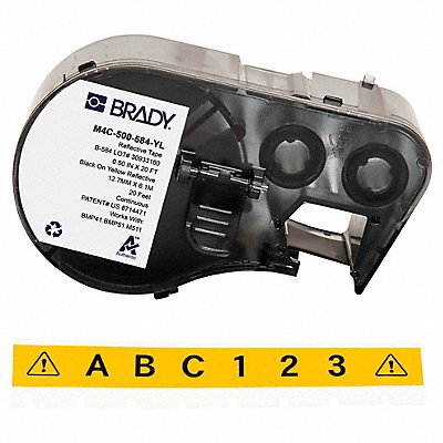 BRADY M4C500584YL Continuous Label Cartridge Yellow Gloss