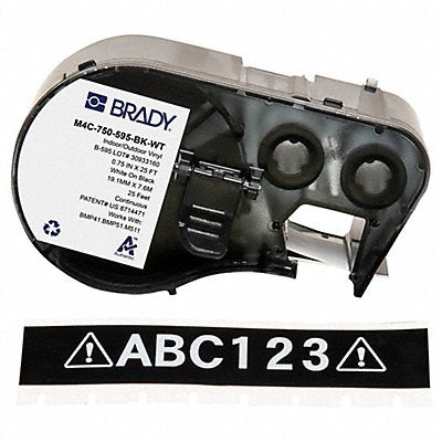 BRADY M4C750595BKWT Continuous Label Cartridge Black Gloss