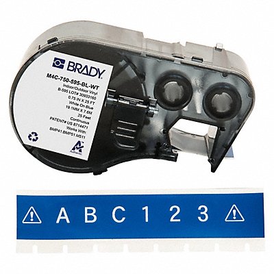 BRADY M4C750595BLWT Continuous Label Cartridge Blue Gloss