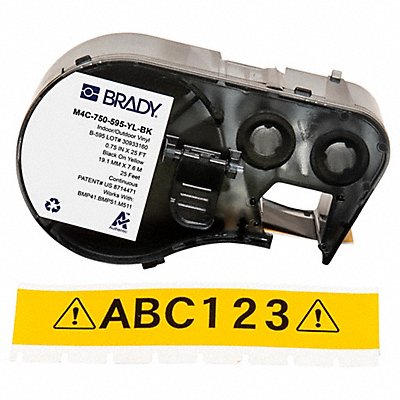 BRADY M4C750595YLBK Continuous Label Cartridge Yellow Gloss