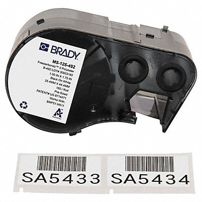 BRADY M5125492 Precut Label Cartridge White Matte