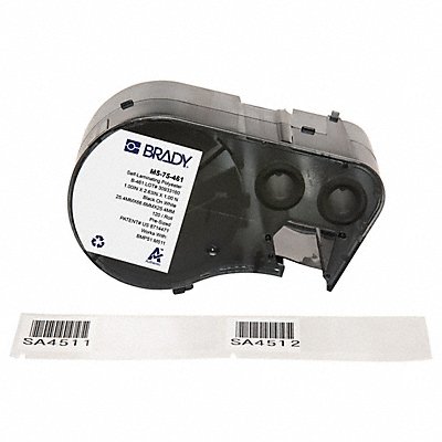 BRADY M575461 Precut Label Cartridge Clear/White Matte