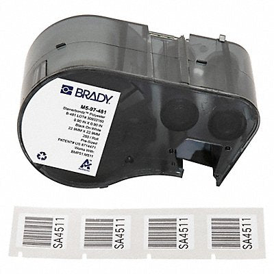 BRADY M597481 Precut Label Cartridge White Matte
