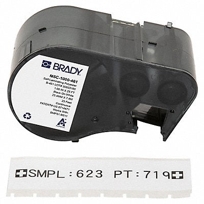 BRADY M5C1000461 Precut Label Roll Cartridge White Matte