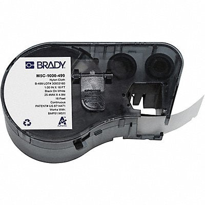 BRADY M5C1000499 Precut Label Roll Cartridge White Matte