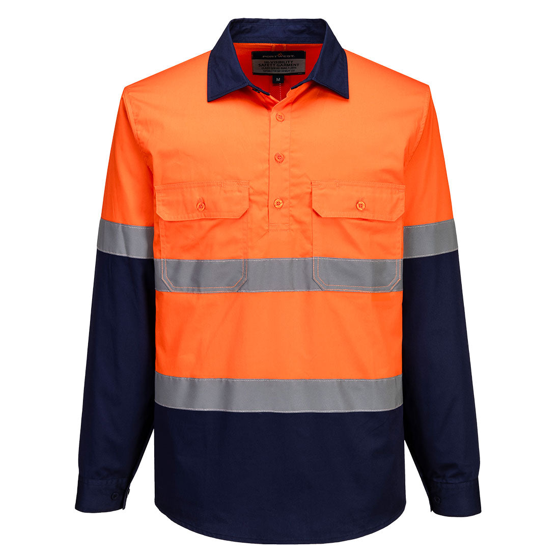 Portwest MA804 Hi-Vis Contrast Closed Front Shirt L/S
