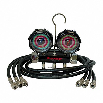 BLACKMAX MBA4P5Z Manifold Gauge Aluminum 2.5 psi SAE