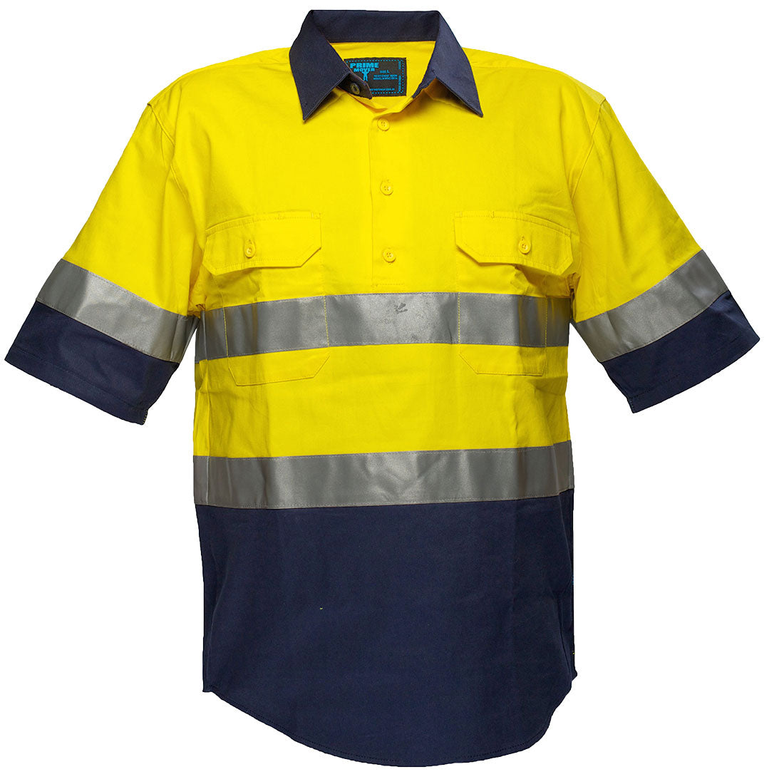 Portwest MC102 Hi-Vis Two Tone Regular Weight Short Sleeve Closed Front Shirt with Tape