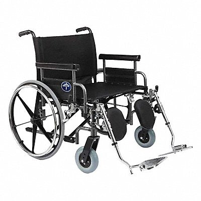 FIRST VOICE MDS809850 Wheelchair 700lb 28 In Seat Silver/Black