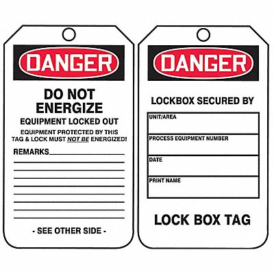 ACCUFORM MDT169PTP Safety Tag 3-1/4 WX5-3/4 H PK25