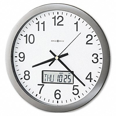 GRAINGER 625195 Clock Wall Lcd Day/Dte Grey