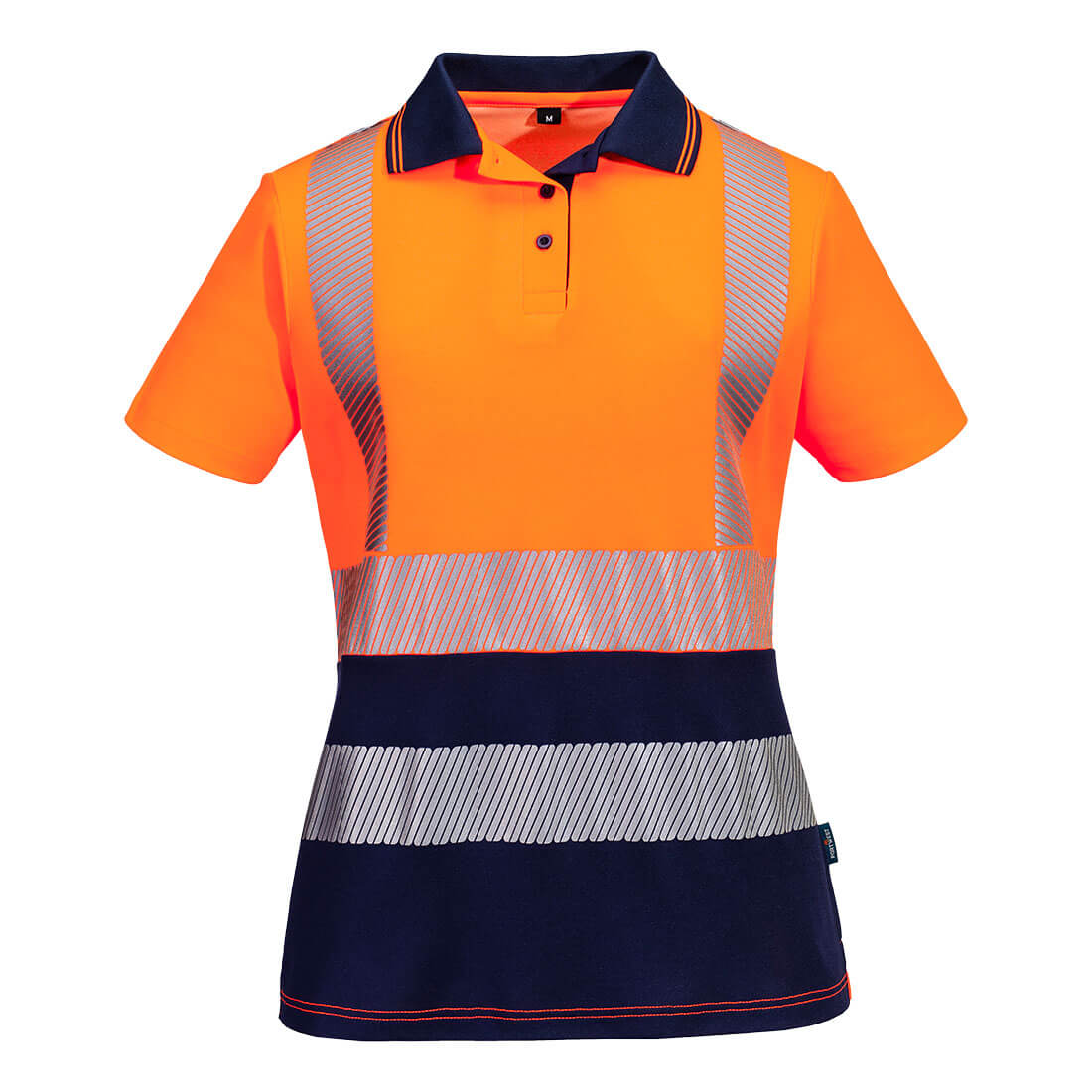 Portwest ML210 Hi-Vis Womens Cotton Comfort Contrast Polo Shirt S/S
