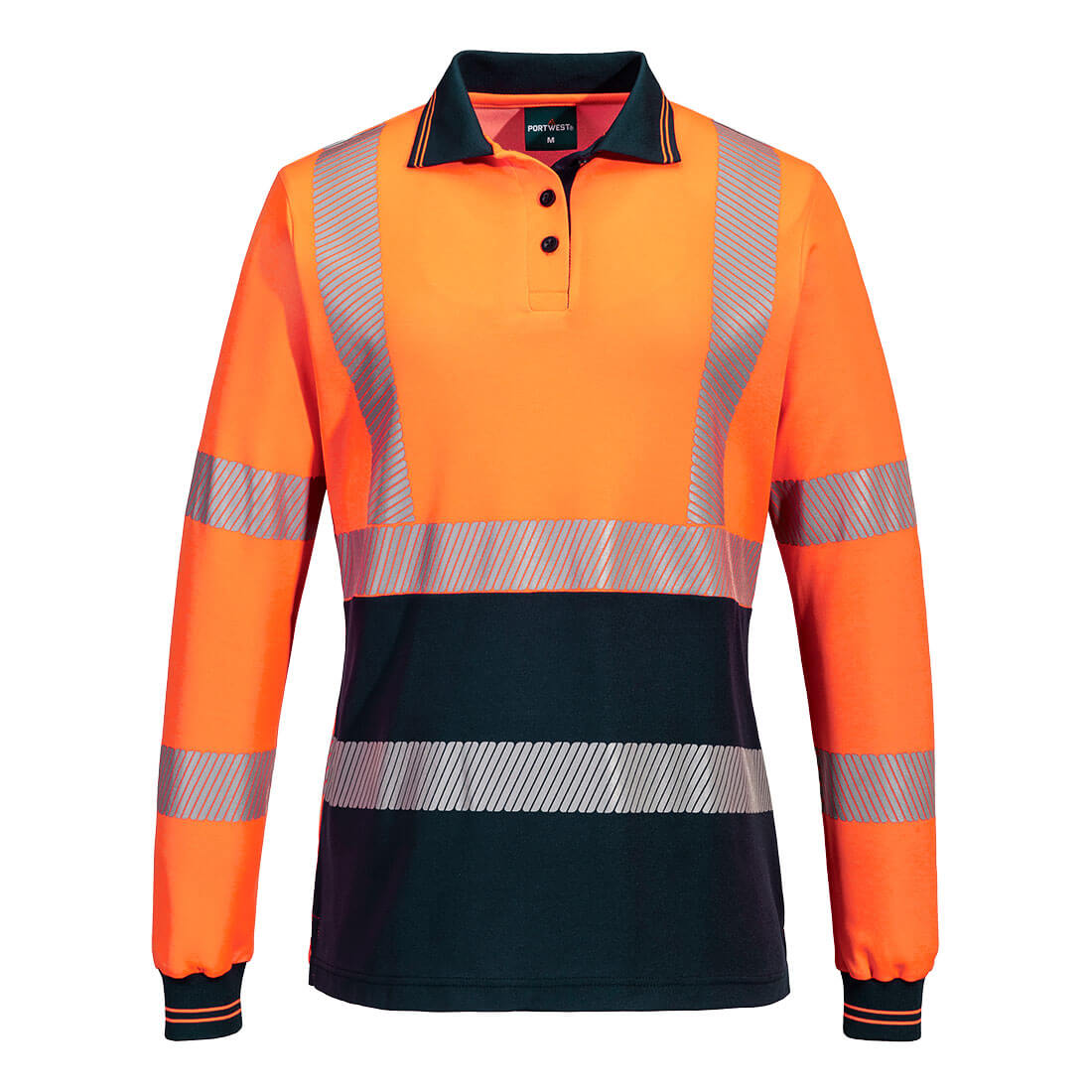 Portwest ML212 Hi-Vis Women's Cotton Comfort Polo Shirt L/S