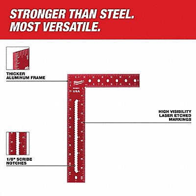 MILWAUKEE TOOL EQUIPMENT MLSQ812 Framing Square Aluminum SAE