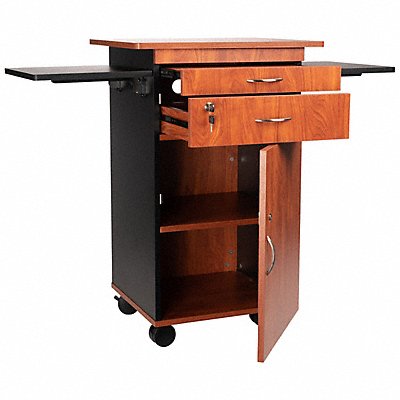 OKLAHOMA SOUND MMC Multimedia Cart 38 H 35 lb Ld Cap. Teak