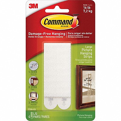 COMMAND 17206ES Strip Hanging Picture Lrg Wht