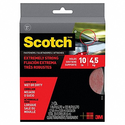SCOTCH RFD7070 Fastener Heavy-Duty 1 x 10 ft Clear PK2