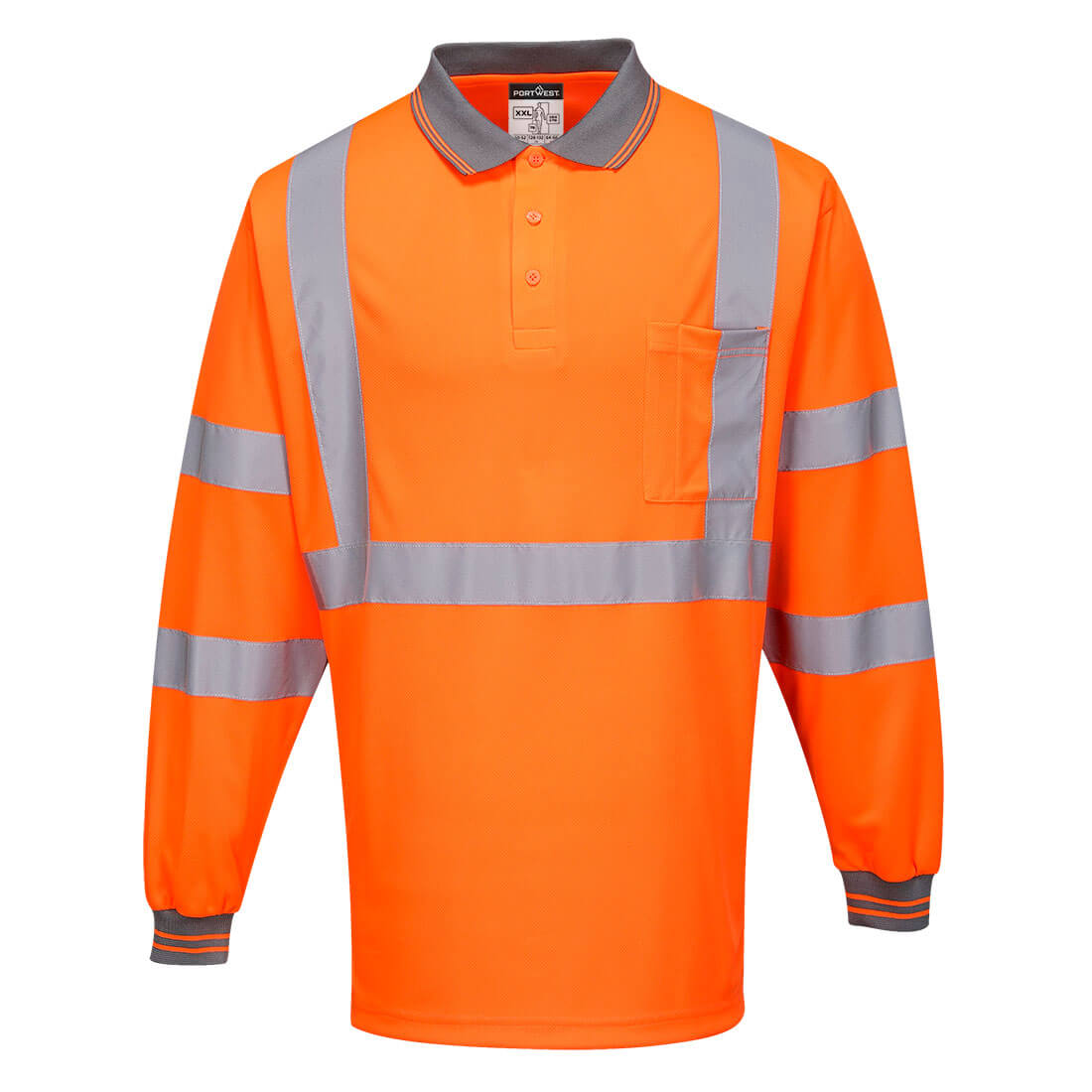 Portwest MP713 Hi-Vis X Back Polo Shirt L/S