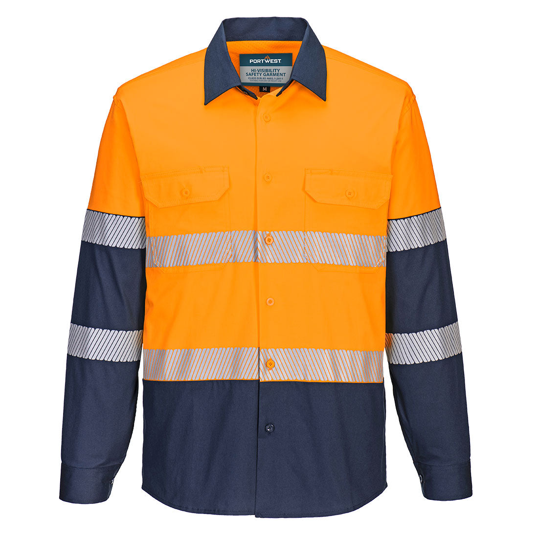 Portwest MS105 Hi-Vis Stretch Contrast Shirt L/S