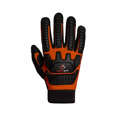 SUPERIOR GLOVE MXVSBES Work Gloves Mechanics PVC Black/Org PR