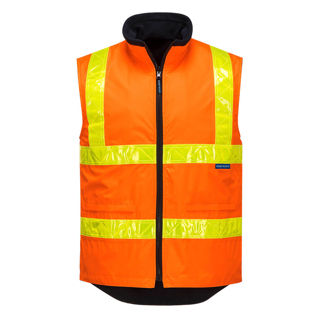 Portwest MY214 Hi-Vis Polar Fleece Lined Vic Roads Reversible Vest