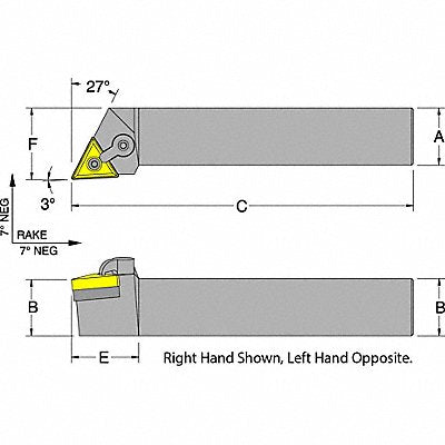 DORIAN 73310150883 Indexable Toolholder MTJN Alloy Steel