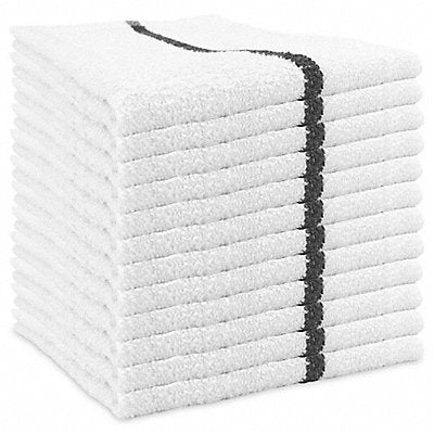 MONARCH PN030W65BLK5DZ Terry Bar Towel PK 12