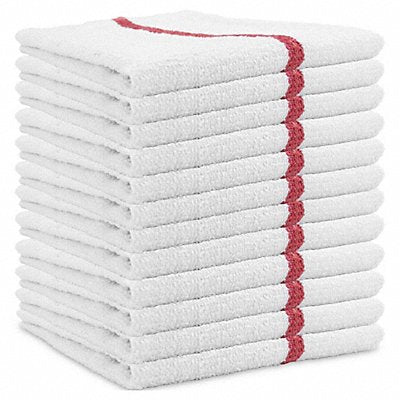 MONARCH PN030W65RD5DZ Terry Bar Towel PK 12
