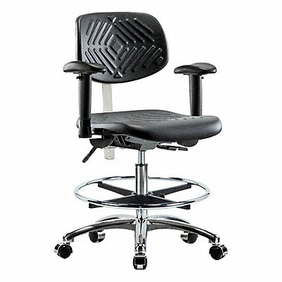 GRAINGER BRNCRPMBCHCRT0A1CFCCBLK Poly CR Chair Med AA FR Cast Blk