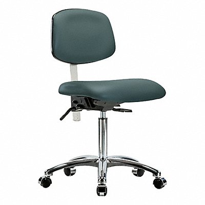 GRAINGER BRNCRVMBCHCRT1A0NFCC8546 Vinyl CR Chair Med Tilt Cast Blue