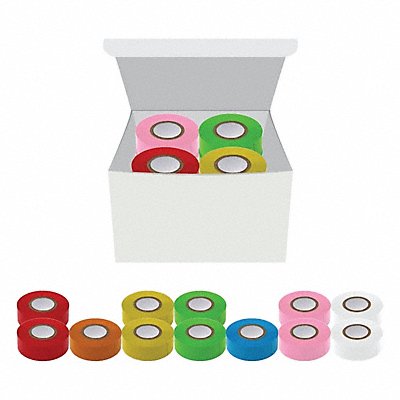 GRAINGER GRAINGT3427 Labeling Tape Rainbow Matte PK12