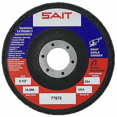 UNITED ABRASIVES-SAIT 77880 Unitised Disc T-27 4-1/2x7/8 732 PK5